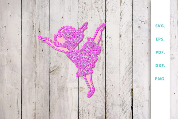 3D Cute Ballerina Out of Mandala 1: A Versatile Design for Creative Projects