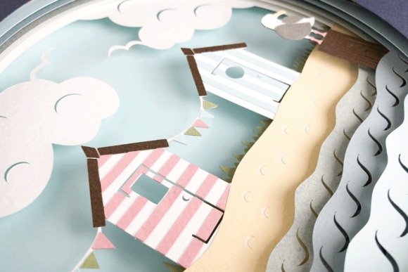 Beach Hut - 3D Shadow Box Template: A Creative Craft for Every Occasion