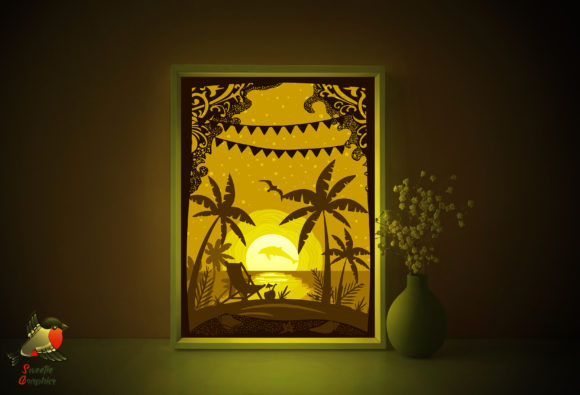 Beach Sea Tropical Light Box Template