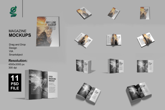 Cover and Open Magazine Mockup: Streamline Your Design Presentations