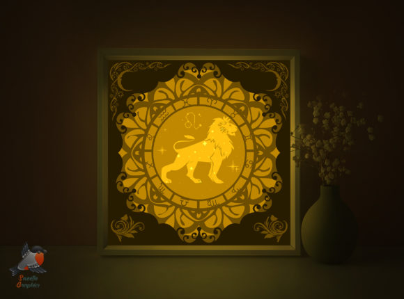 Crafting Warmth and Creativity: The Zodiac Signs Leo Shadow Box Template for Modern Makers
