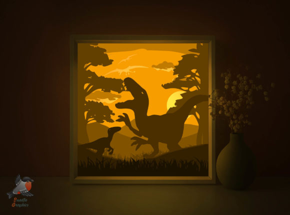 Dinosaur T-rex Light Box Template: A Creative Papercraft Lighting Project
