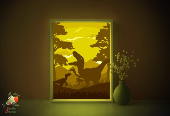 Dinosaur T-rex Light Box Template SVG: A Creative Fusion of Art and Illumination