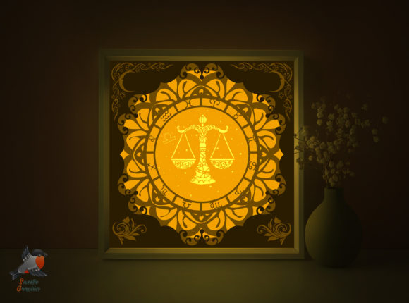 Enhance Your Space with the Zodiac Sign Libra Shadow Template Lightbox