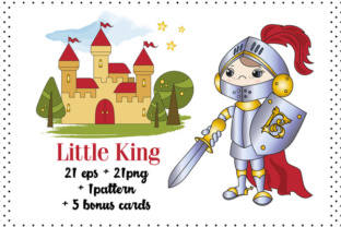 Exploring the Little King Color Vector Illustration Set and Fairy Clipart