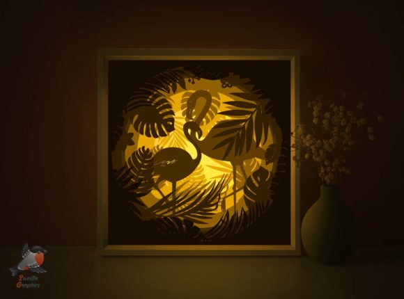 Flamingo Tropical 3D Shadow Box Template: A Creative Lightbox Project Done Right