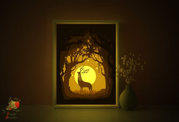 Forest Tree Deer Lightbox Template – A Creative Way to Add Warmth and Style to Any Space
