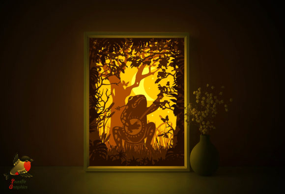 Frog with Bonjo 3D Light Box Template