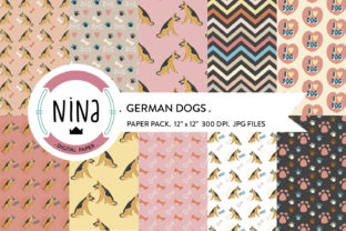 German Dogs Digital Paper Pack Dog Paper