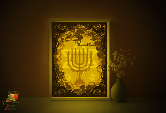 Happy Hanukkah 3D Light Box Template SVG: A Creative Way to Celebrate with Light and Art