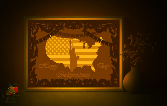Happy Independence Day USA Map Shadowbox: A Creative Lightbox for Patriotic Decor