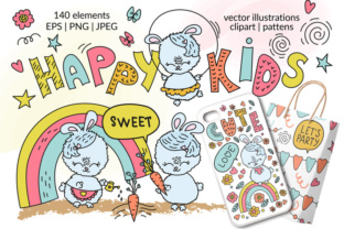 Happy Kids Vector Illustration: A Versatile Design Solution for Creative Projects