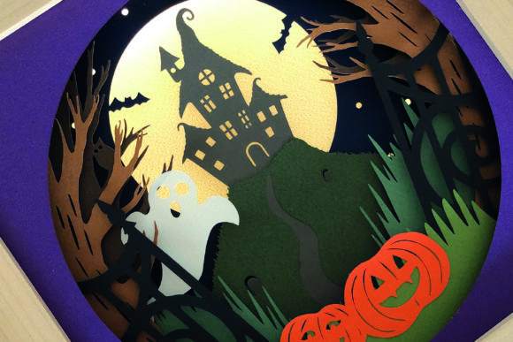 Haunted House - 3D Shadow Box Template: A Practical Tool for Halloween Crafting