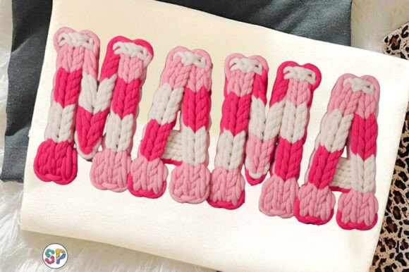 Pink Mama Faux Yarn Trendy Shirt PNG