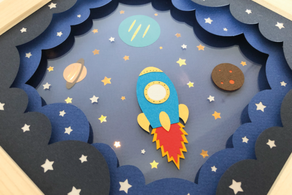 Rocketship - 3D Shadow Box Template: A Practical Guide for Makers and Creators