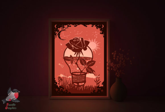 Rose Galaxy Flower 3D Light Box Template: A Creative Way to Bring Warmth and Style to Any Space