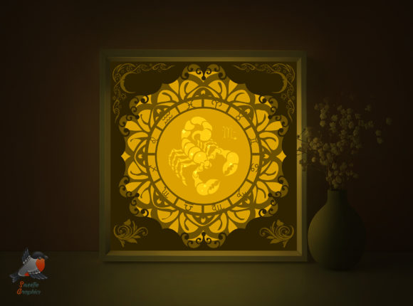 Scorpio Shadow Box Template for Creative Lightbox Projects