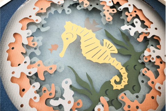 Seahorse 3D Shadow Box Template: A Creative Crafting Guide for Beginners and Pros