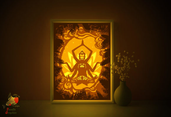 Shiva Silhouette 3D Light Box Template: A Creative Way to Add Warmth and Style to Your Space