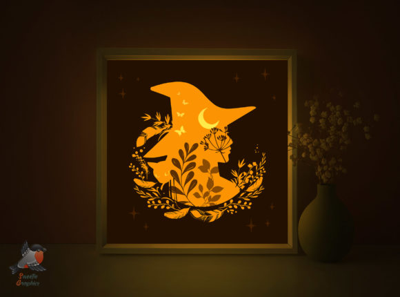 Witch Halloween Magic Light Box Template