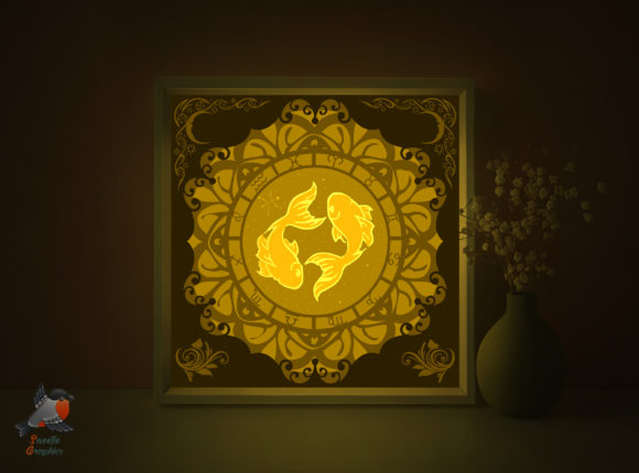 Zodiac Signs Pisces Shadow Box Template: A Creative Lightbox for Modern Interiors